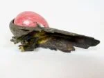 Bronze and rhodonite pigeon, designed by Eduard Nikitin, Chelyabinsk Factory of Artistic Goods, Russia, 1980s