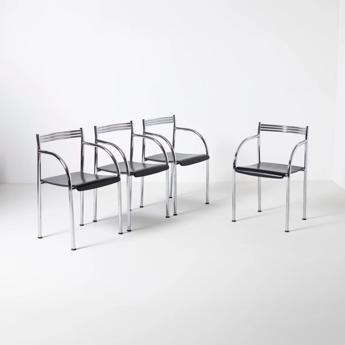 Komplet 4 krzeseł Francesca, proj. Philippe Starck, Baleri, Włochy, lata 80