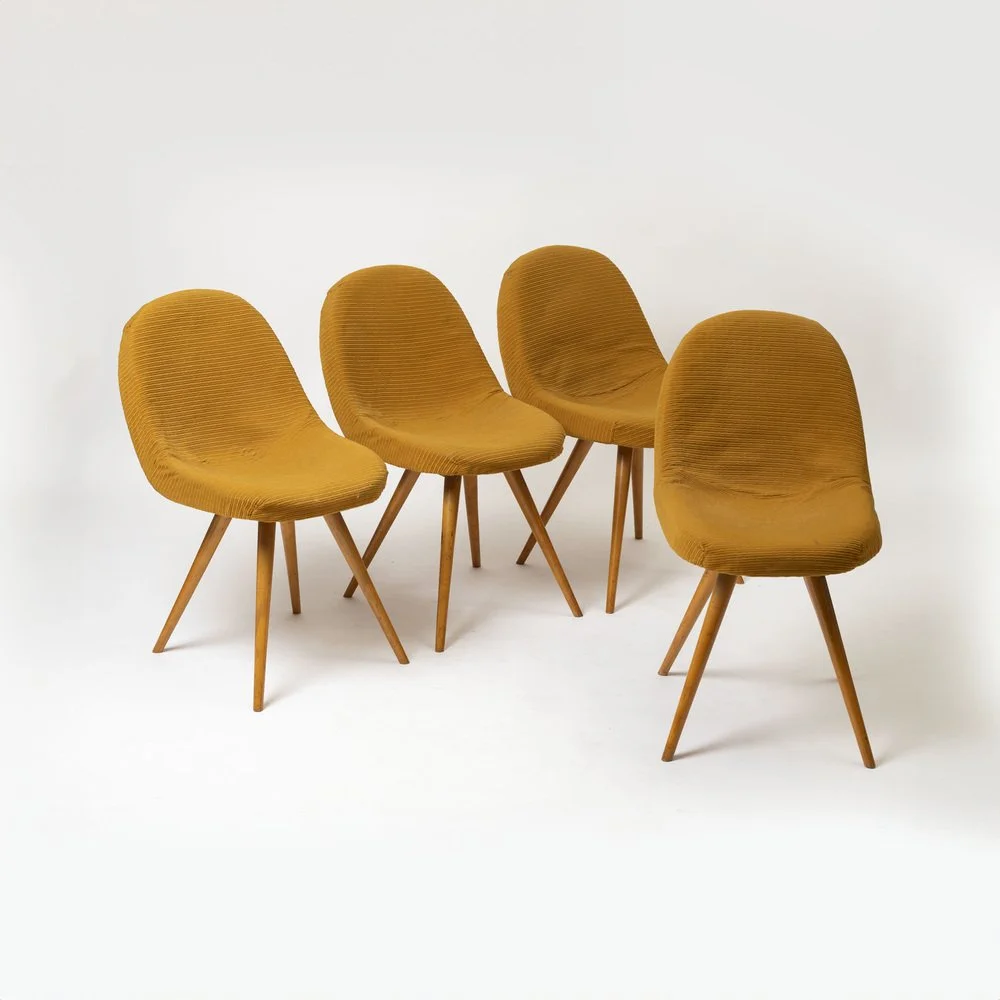 Set of 4 dining chairs, designed by František Jirák, Czechoslovakia, 1950s