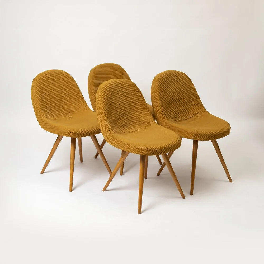 Set of 4 dining chairs, designed by František Jirák, Czechoslovakia, 1950s