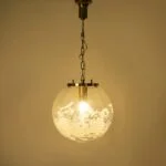 Lampa sufitowa ze szklanym kloszem, Kamenický Šenov, Czechosłowacja, lata 70