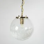 Lampa sufitowa ze szklanym kloszem, Kamenický Šenov, Czechosłowacja, lata 70
