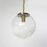 Lampa sufitowa ze szklanym kloszem, Kamenický Šenov, Czechosłowacja, lata 70