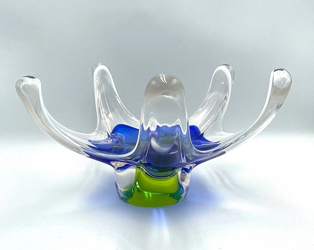Coloured glass bowl, designed by Josef Hospodka, Chribska, Czechoslovakia, 1960s