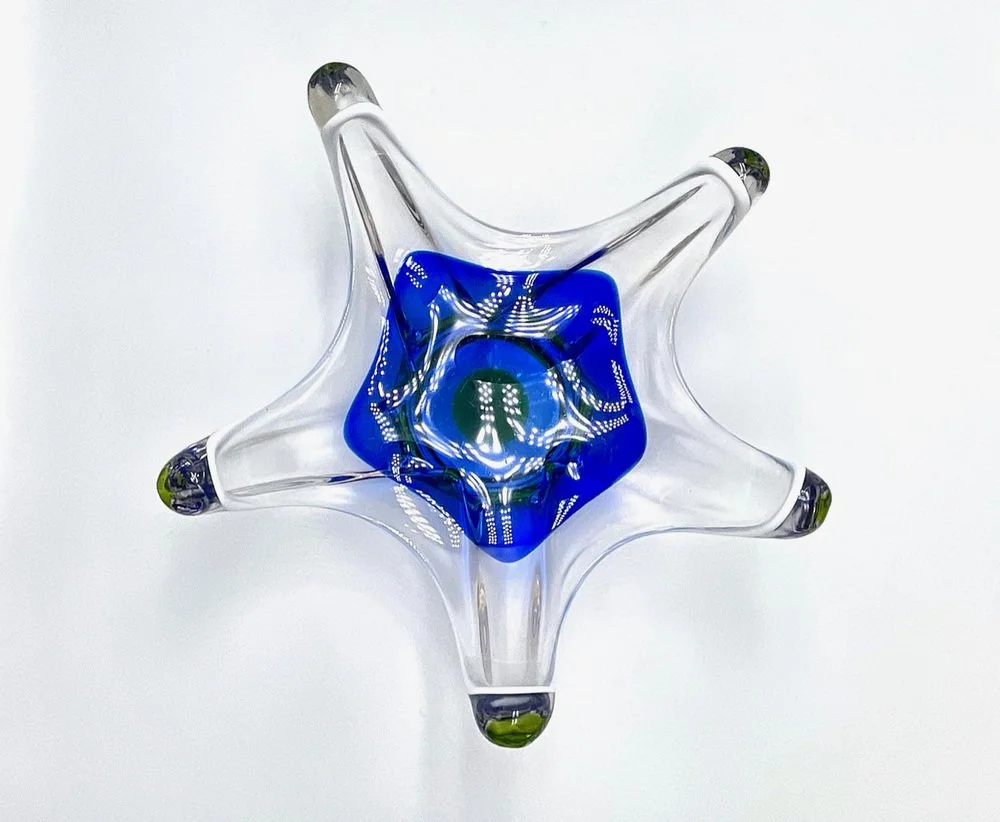 Coloured glass bowl, designed by Josef Hospodka, Chribska, Czechoslovakia, 1960s