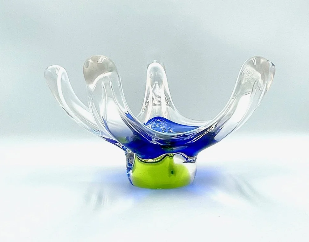 Coloured glass bowl, designed by Josef Hospodka, Chribska, Czechoslovakia, 1960s