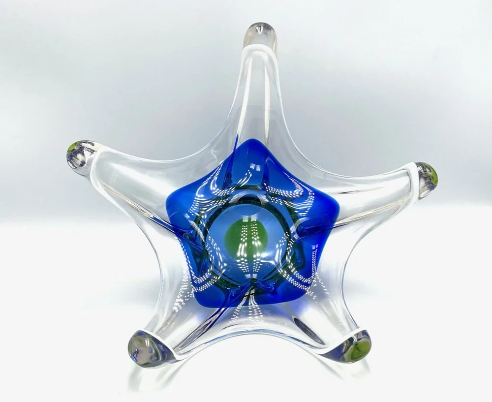 Coloured glass bowl, designed by Josef Hospodka, Chribska, Czechoslovakia, 1960s