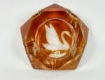 Crystal swan ashtray, Julia Glassworks, Poland, 1960s