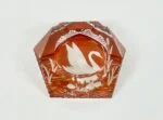 Crystal swan ashtray, Julia Glassworks, Poland, 1960s
