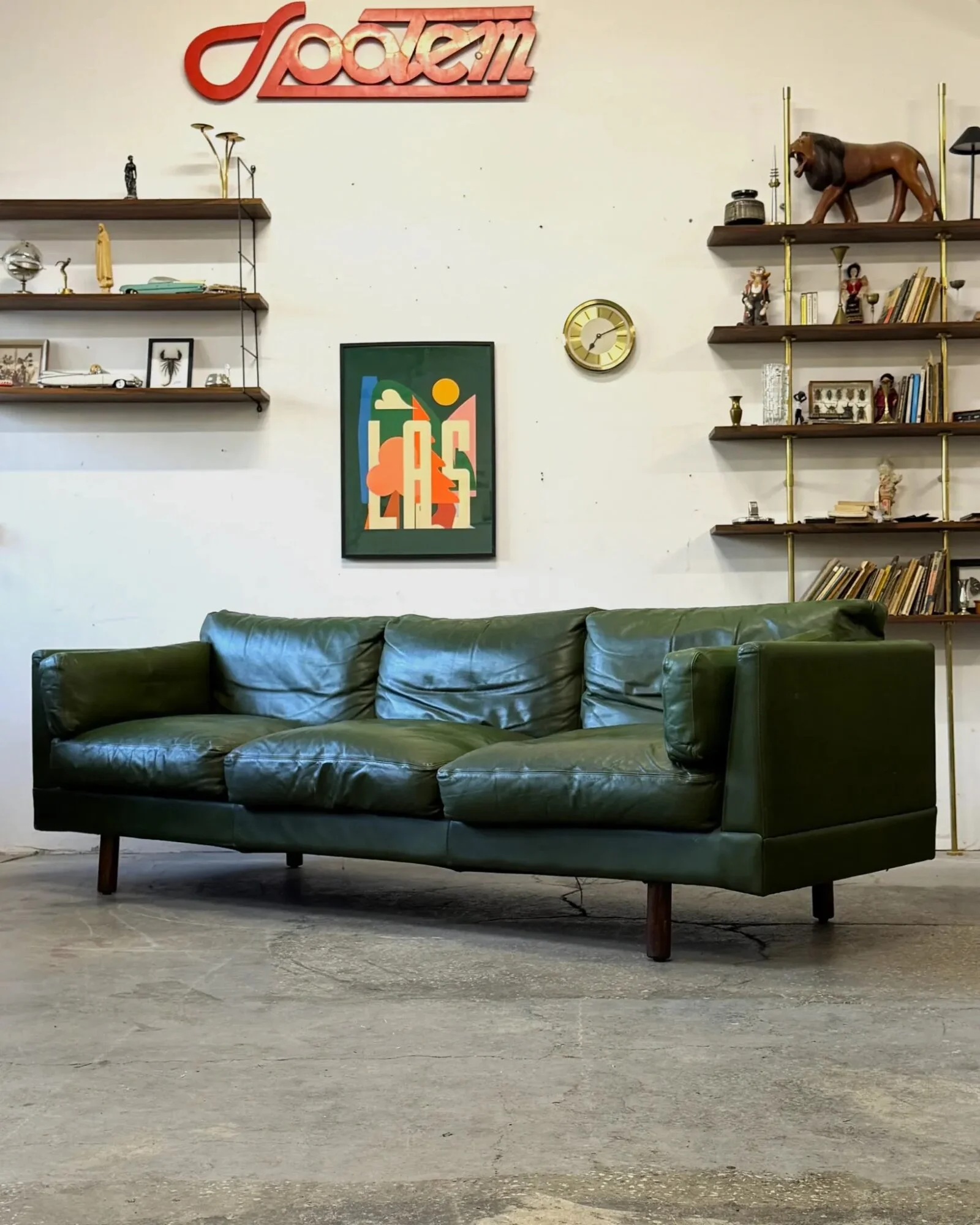Vintage leather sofa, Denmark, 1960s/70s