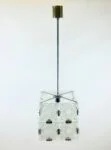 Szklana lampa wisząca vintage, Kamenický Šenov, Czechosłowacja, lata 70