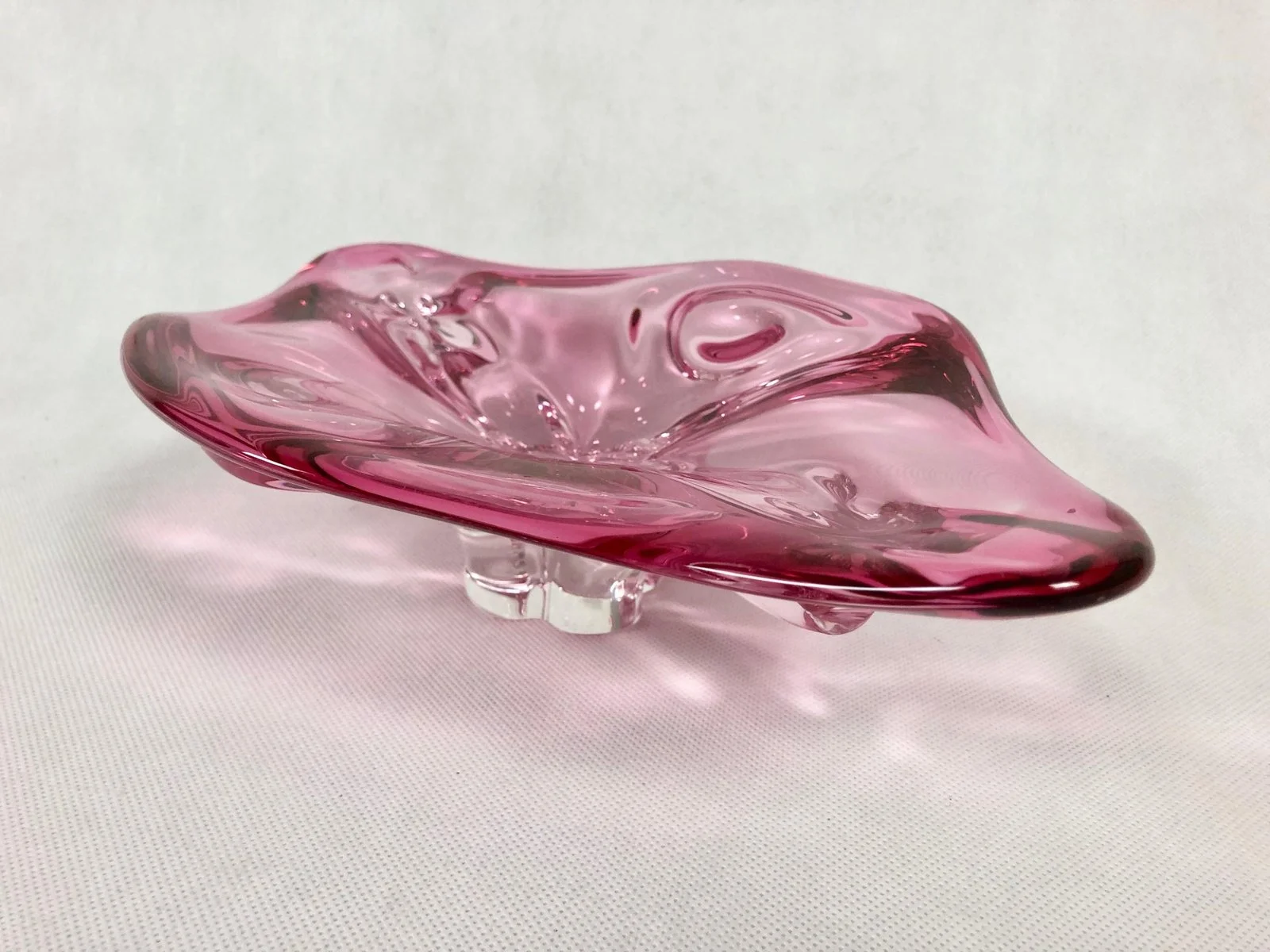 Szklana patera, proj. Josef Hospodka, Chřibská Glassworks, Czechosłowacja, lata 60