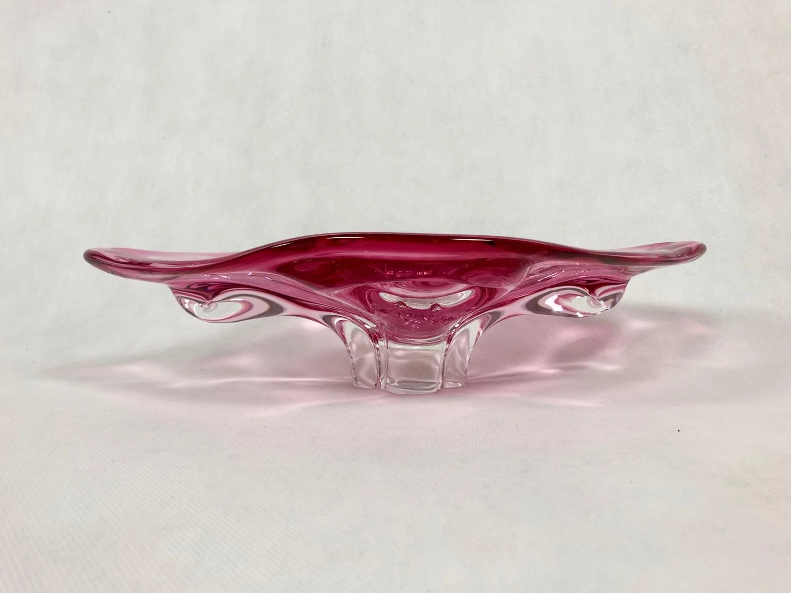Szklana patera, proj. Josef Hospodka, Chřibská Glassworks, Czechosłowacja, lata 60