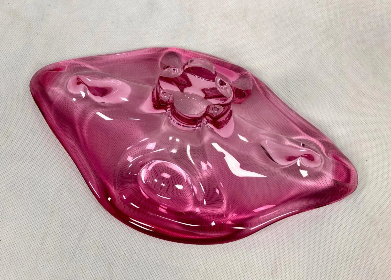 Szklana patera, proj. Josef Hospodka, Chřibská Glassworks, Czechosłowacja, lata 60