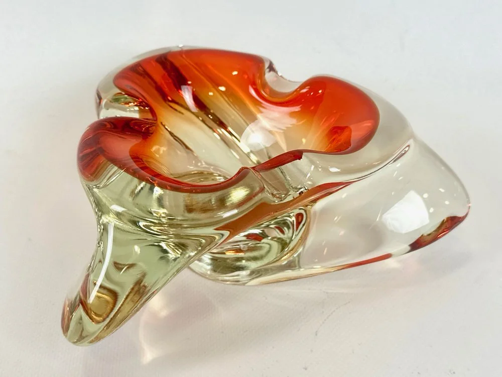 Szklana popielniczka, Murano, Włochy, lata 60