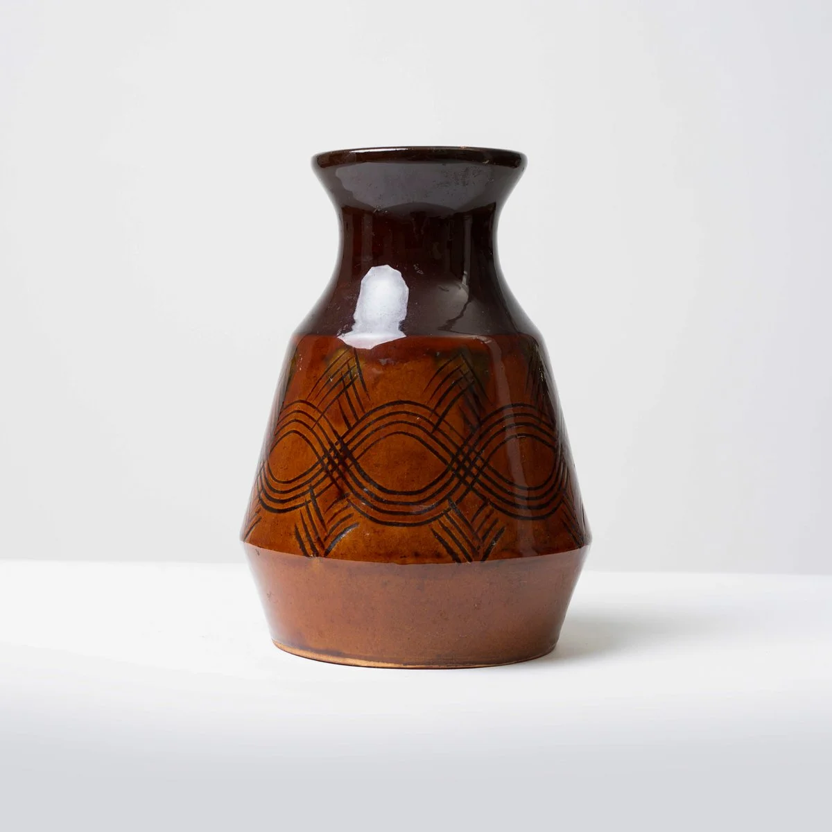 Szkliwiony wazon ceramiczny, Czechosłowacja, lata 60