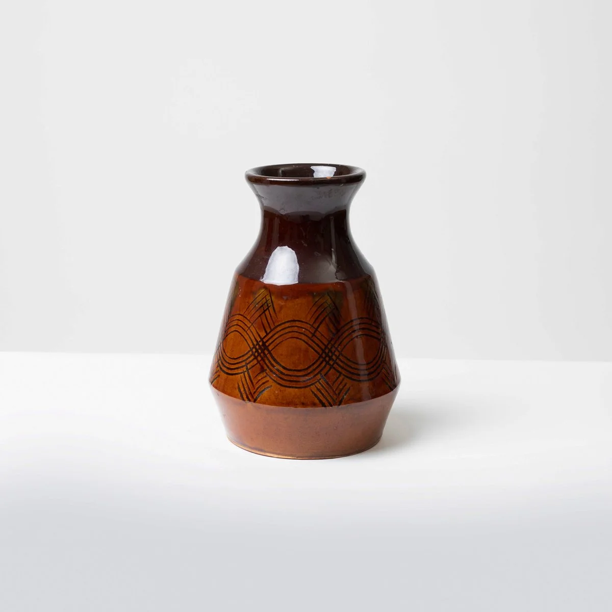 Szkliwiony wazon ceramiczny, Czechosłowacja, lata 60