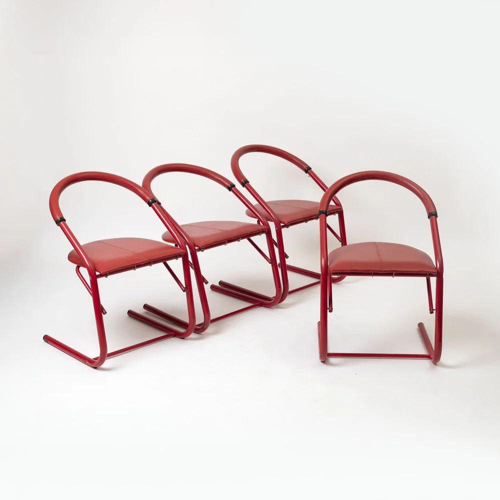 Set of 4 vintage chairs, Italy, 1980s