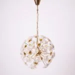 Floral chandelier, Kamenický Šenov, Czechoslovakia, 1970s
