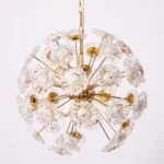 Floral chandelier, Kamenický Šenov, Czechoslovakia, 1970s