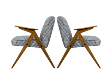 Pair of "Bunny" armchairs, type 300-177, Lower Silesian Furniture Factory, Poland, 1970s