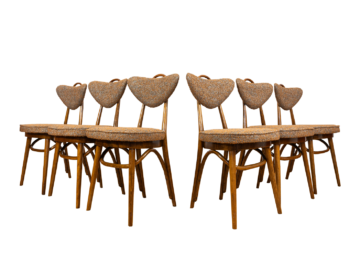 Zestaw 6 krzeseł nr.124 proj. Helena i Jerzy Kurmanowicz, Radomsko, Polska, lata 50