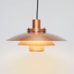 Miedziana lampa, Form Light, Dania, lata 70