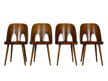 Zestaw 4 krzeseł, proj. Oswald Haerdtl, TON (Thonet), Czechosłowacja, lata 50