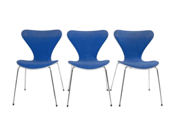 Zestaw 3 krzeseł Butterfly, 3107, Series 7, proj. A. Jacobsen, Fritz Hansen, Dania, lata 90