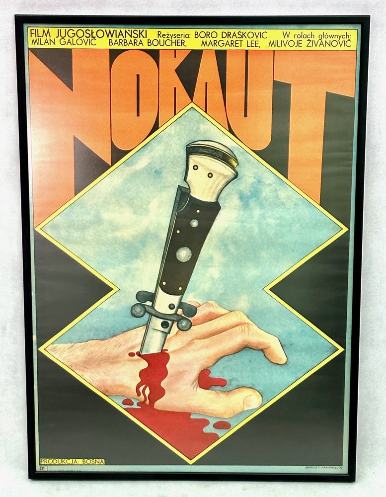 Plakat oprawiony "Nokaut" proj. Andrzej Krajewski, 1973