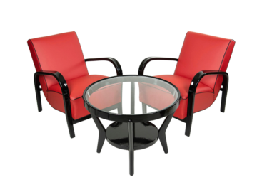 2 fotele i stolik proj. Karel Koželka & Antonín Kropáček, Interier Praha, Czechosłowacja, lata 50