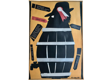 Plakat "Męskie sprawy" proj. Jakub Erol, 1989