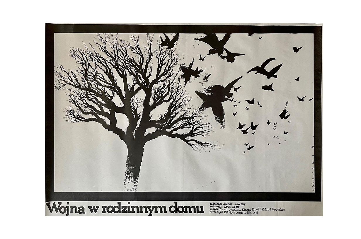 Plakat "Wojna w rodzinnym domu" proj. Mieczysław Wasilewski, 1987