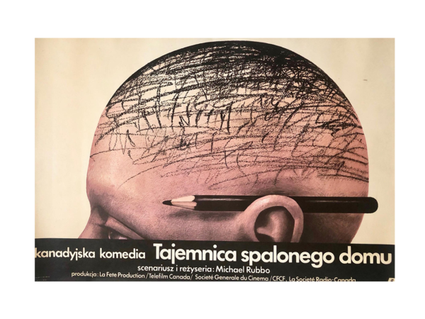 Plakat “Tajemnica spalonego domu” proj. Wiesław Wałkuski, 1988