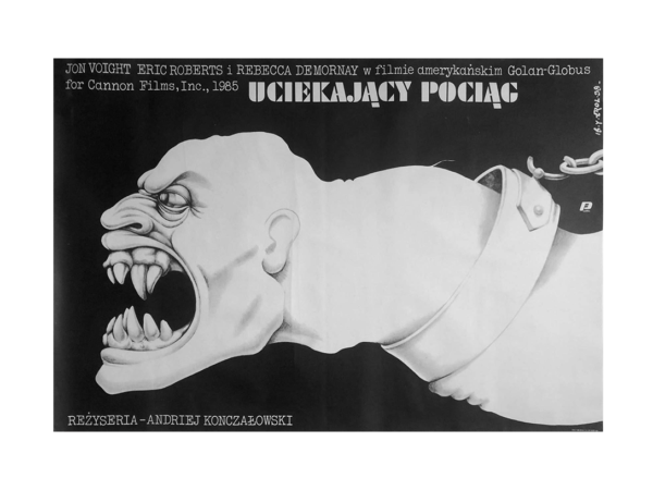 Plakat “Uciekający pociąg” proj. Jakub Erol, 1988