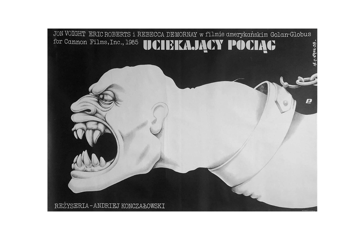 Plakat “Uciekający pociąg” proj. Jakub Erol, 1988