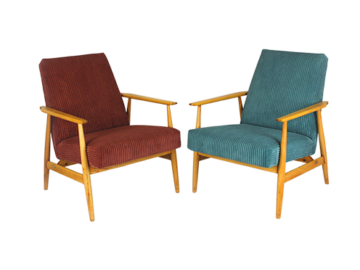 Para foteli vintage, Polska, lata 60