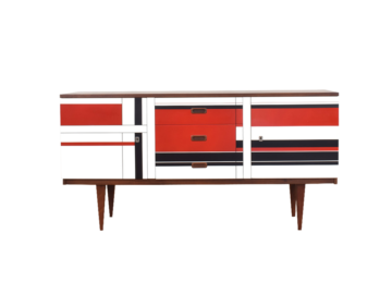 Sideboard z malaturą w stylu op-art, Niemcy, lata 60