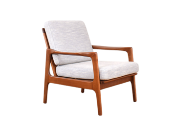 Fotel vintage, proj. Illum Wikkelsø, Dania, lata 60