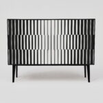 Komoda vintage, z malaturą Op-Art, Polska, lata 70
