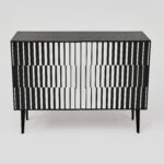 Komoda vintage, z malaturą Op-Art, Polska, lata 70