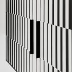 Komoda vintage, z malaturą Op-Art, Polska, lata 70
