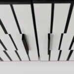 Komoda vintage, z malaturą Op-Art, Polska, lata 70