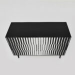 Komoda vintage, z malaturą Op-Art, Polska, lata 70