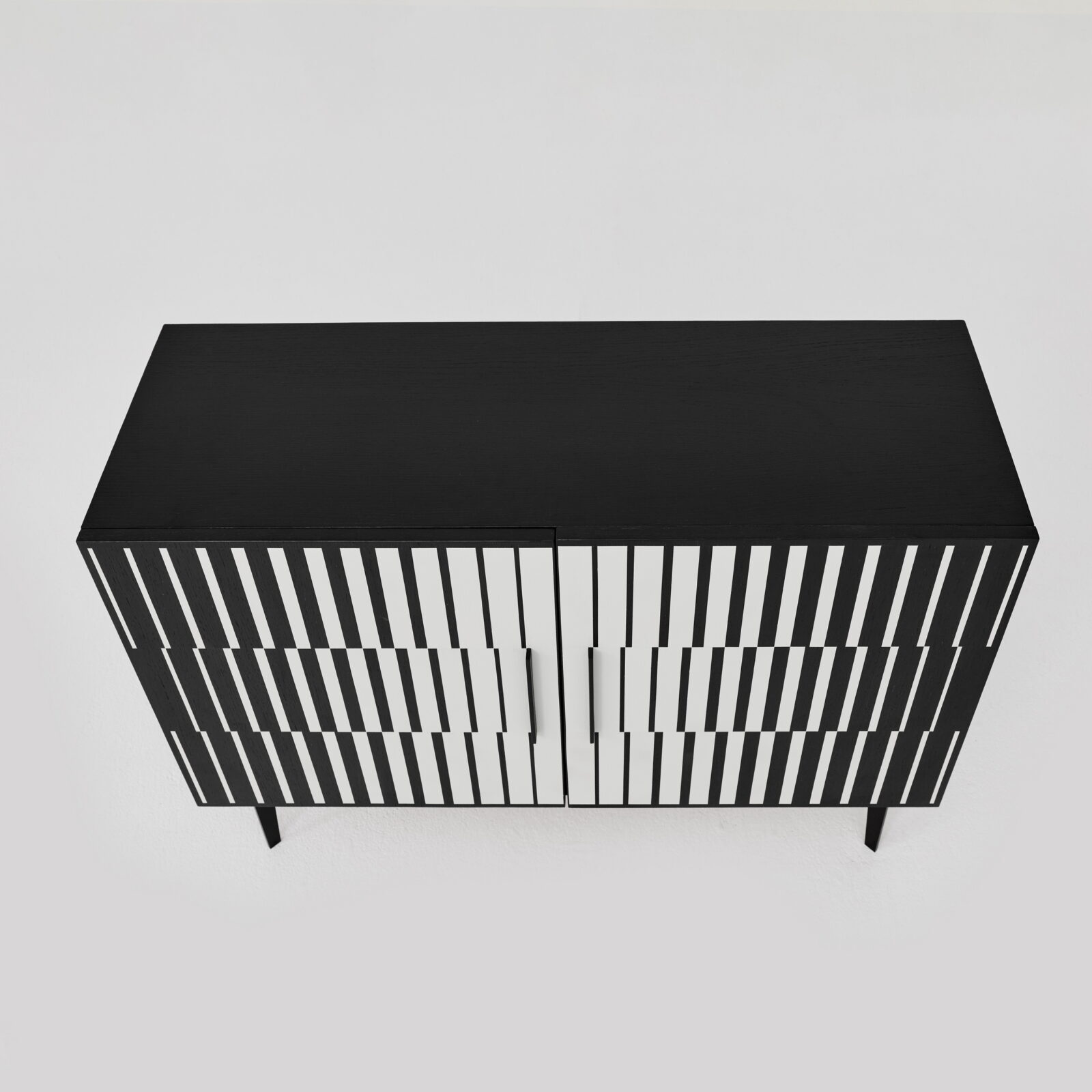 Komoda vintage, z malaturą Op-Art, Polska, lata 70