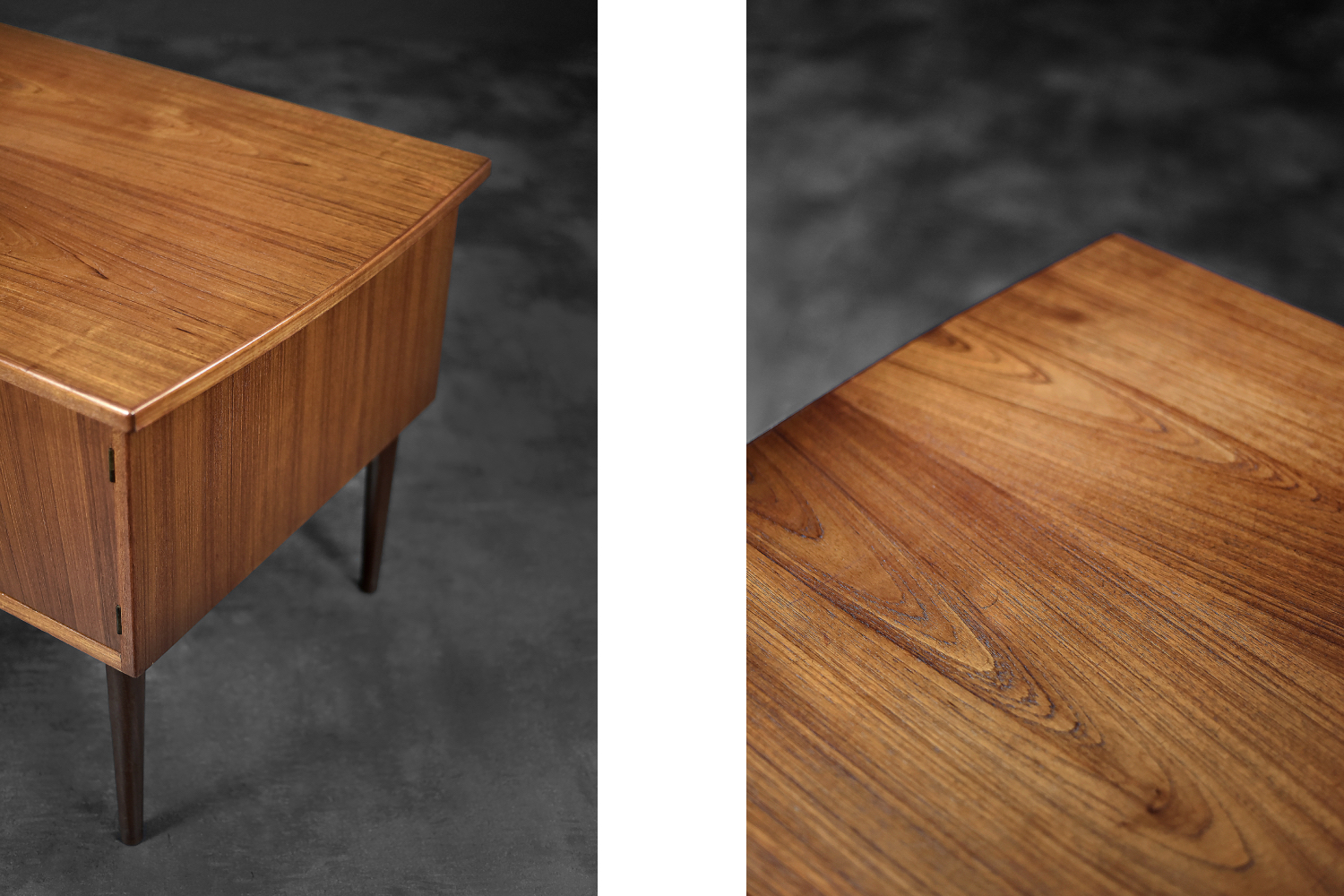 Biurko tekowe dwustronne, Dania, lata 60