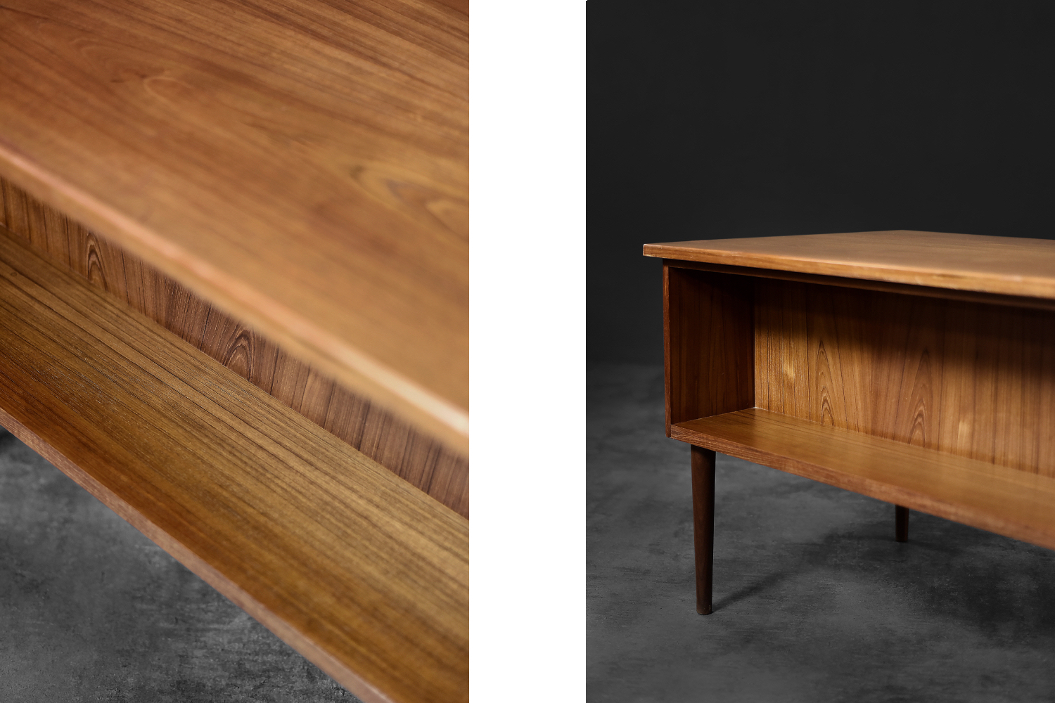 Biurko tekowe dwustronne, Dania, lata 60