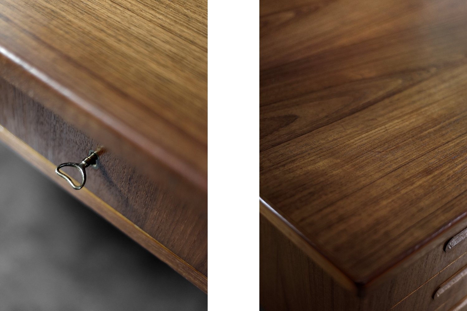 Biurko tekowe dwustronne, Dania, lata 60