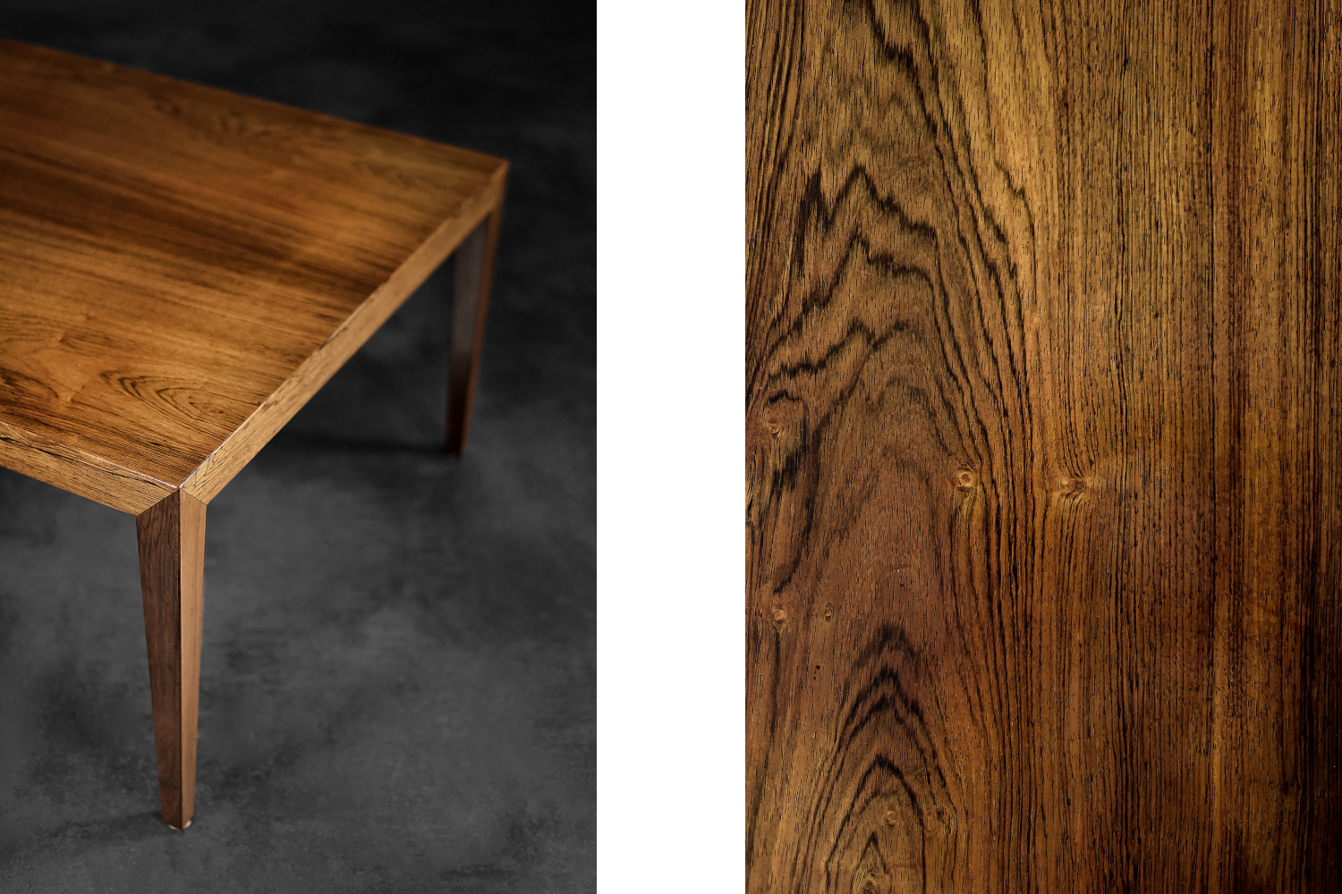 Stolik kawowy, palisander, proj. Severin Hansen, Haslev Møbelsnedkeri, Dania, lata 60