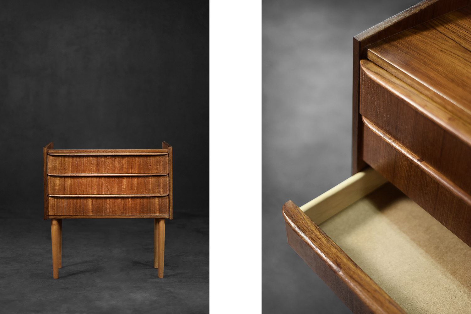 Szafka tekowa z szufladami, Dania, lata 60